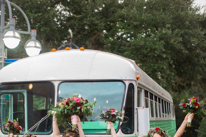 Bride and her bridesmaids