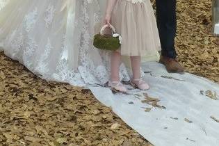 Couple and flower girl