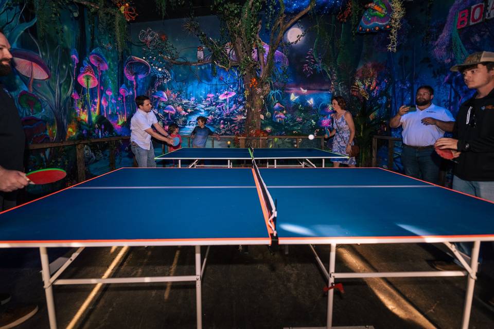 Glow in the dark ping pong