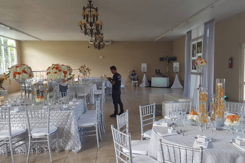 Reception hall setup