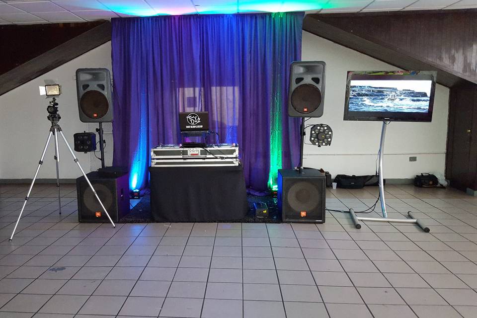 DJ booth setup