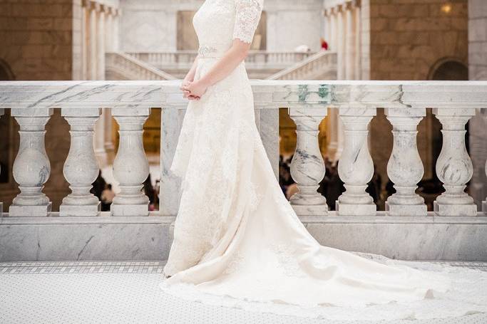 Custom designed wedding dress