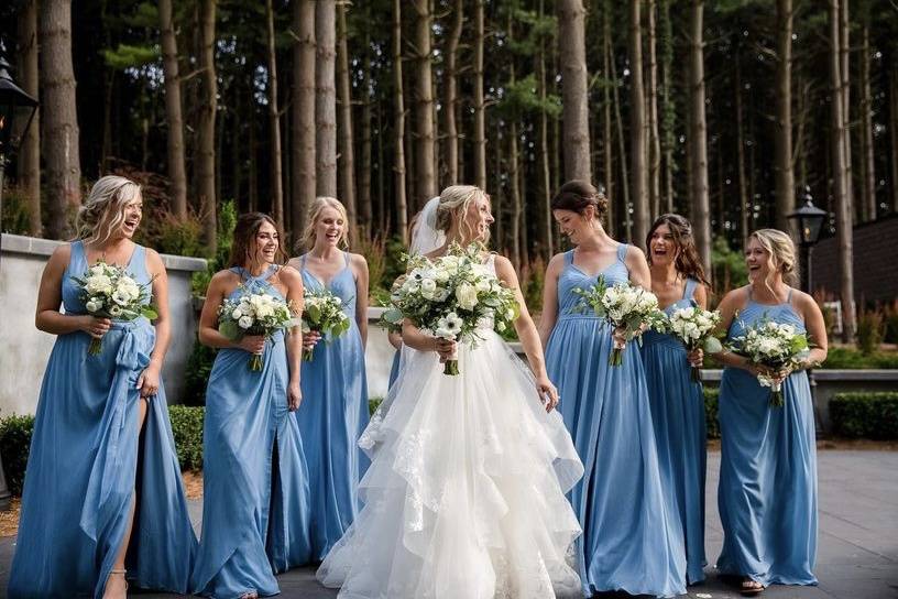 Bride and bridesmaids