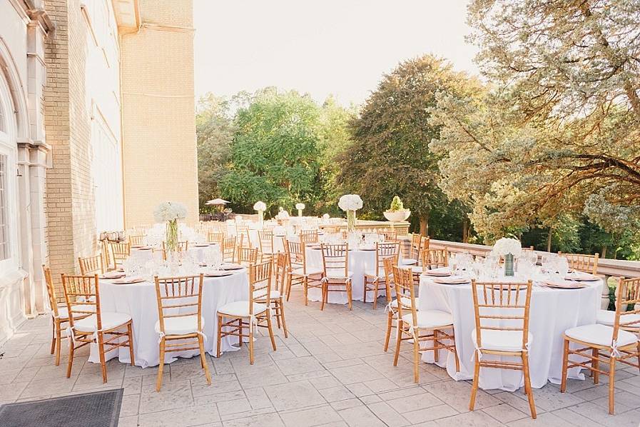 Raised floral centerpieces