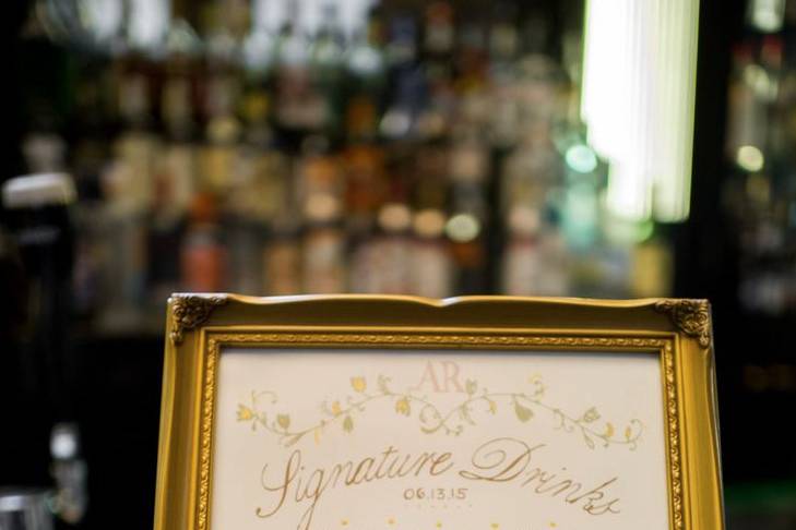 Illustrated signature drink sign