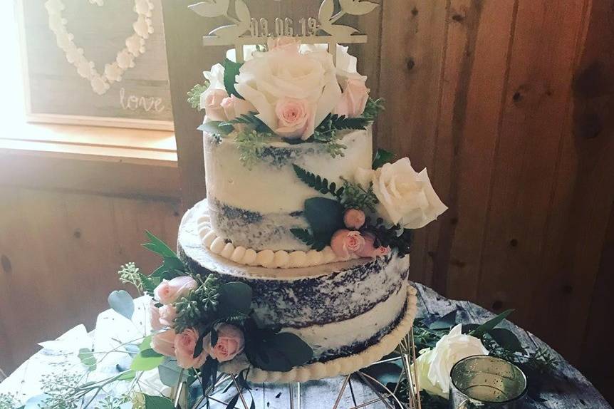 Rose Gold Naked Cake