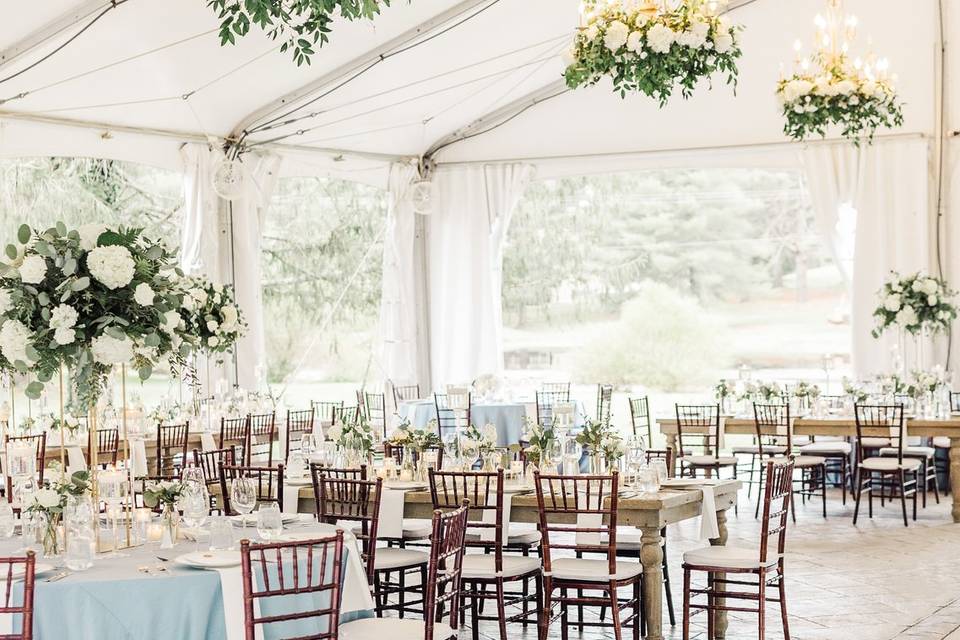 Lakeside Tent with greenery