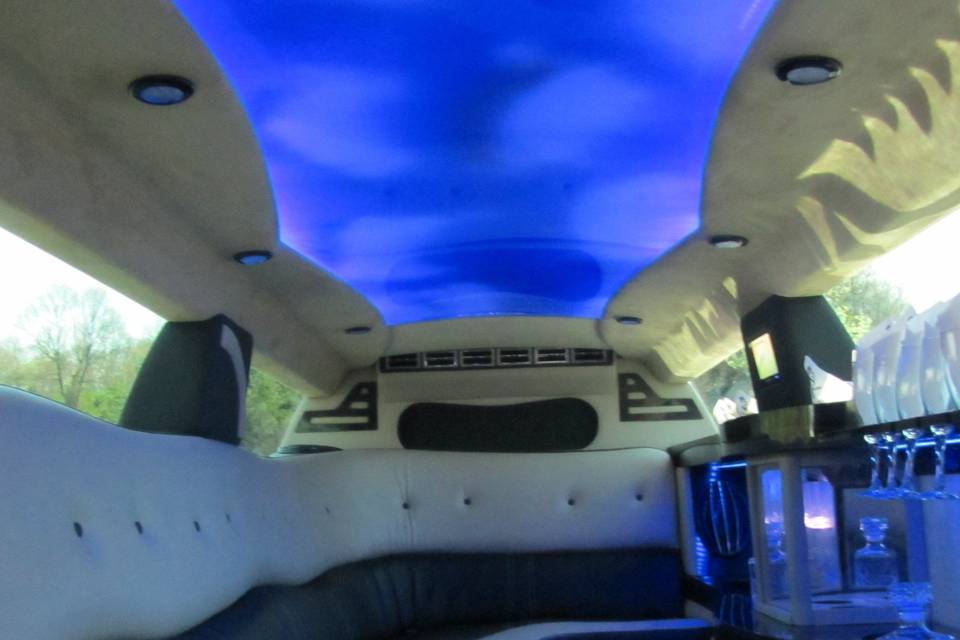 Inside the limo