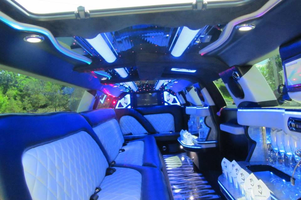Inside the limo