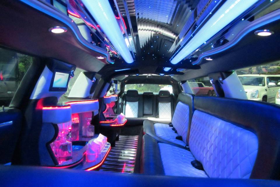 Bar inside the limo