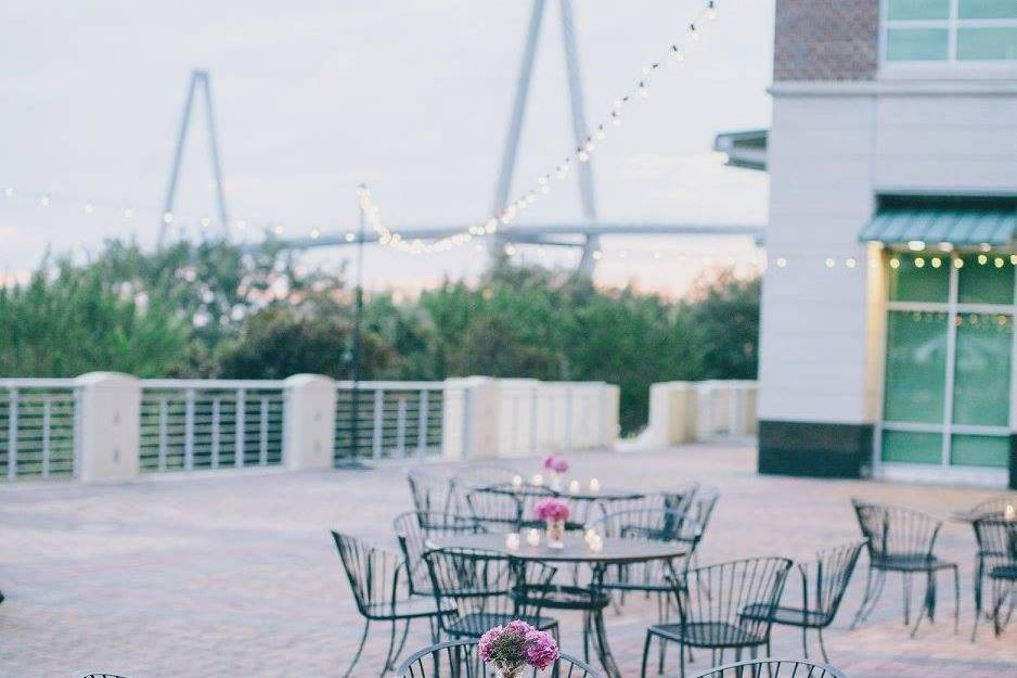 Table setup with centerpiece