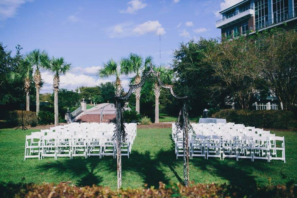 Outdoor wedding setting