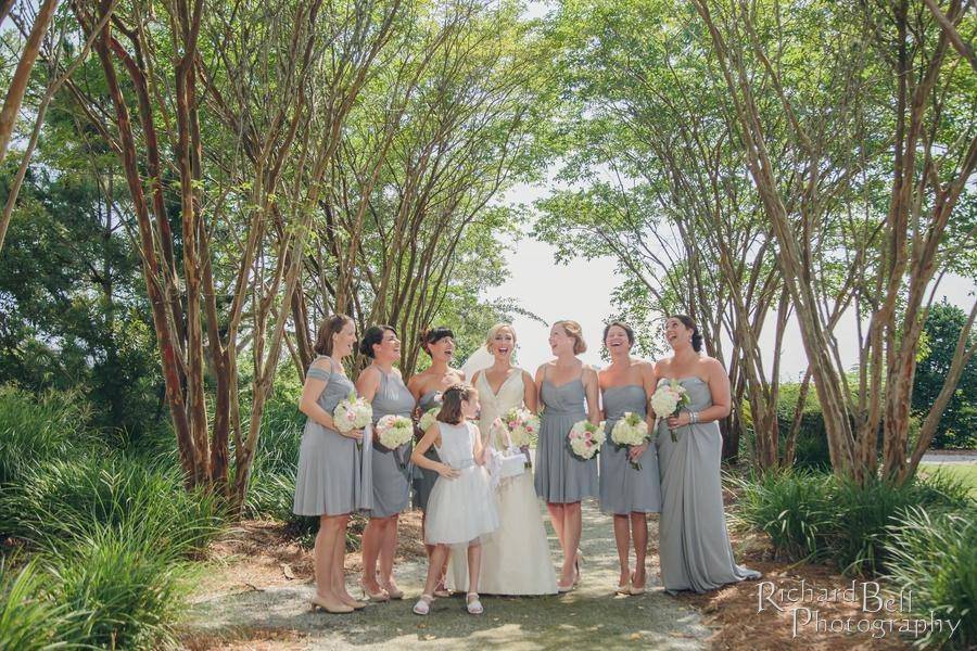 The bride with her bridesmaids