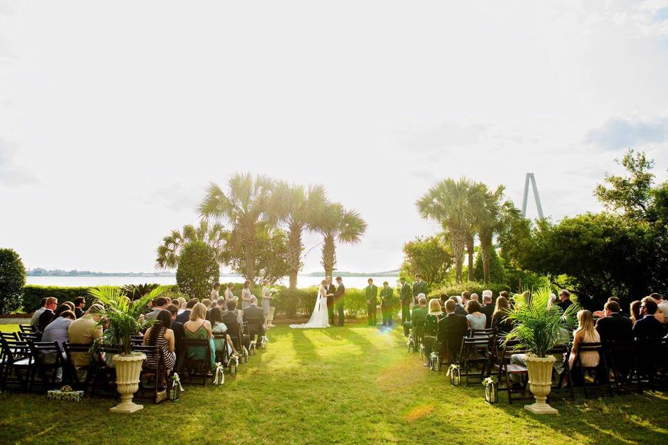 Outdoor wedding ceremony