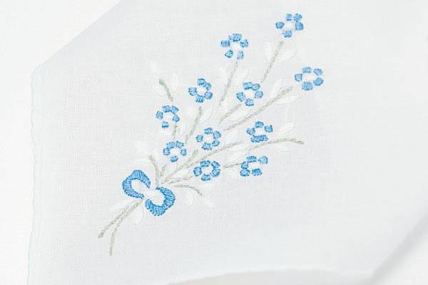 Tied Bouquet of Something Blue Wedding Handkerchief