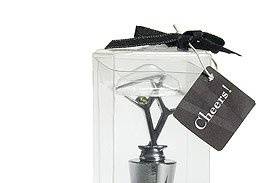 Cocktail with Olive Green Crystal Wine Stopper