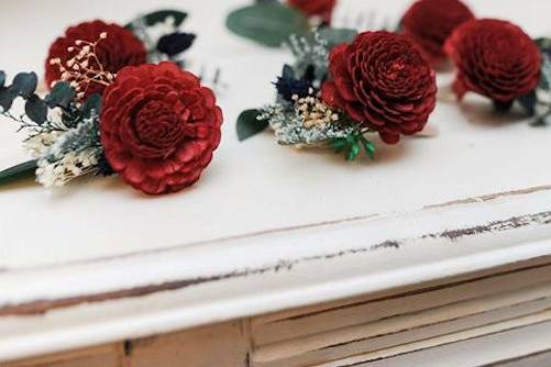 Red boutonniere