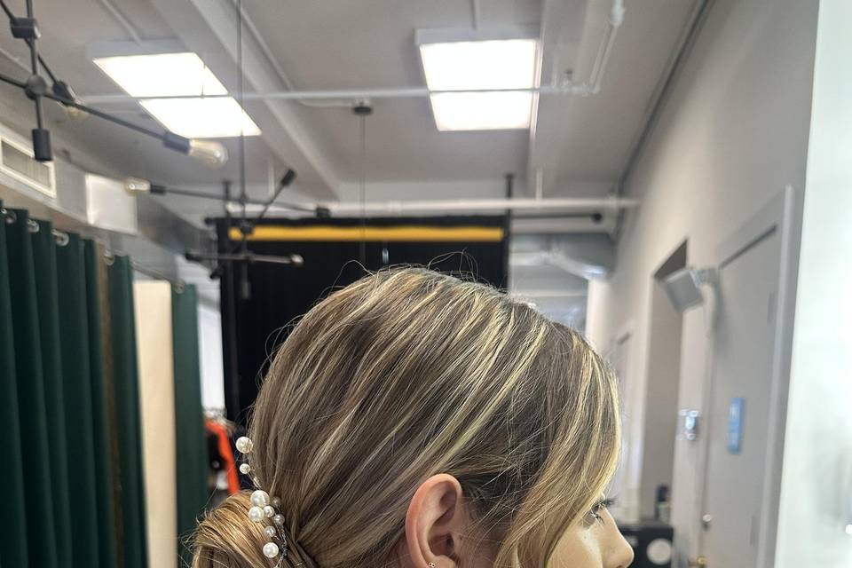 Low updo for wedding