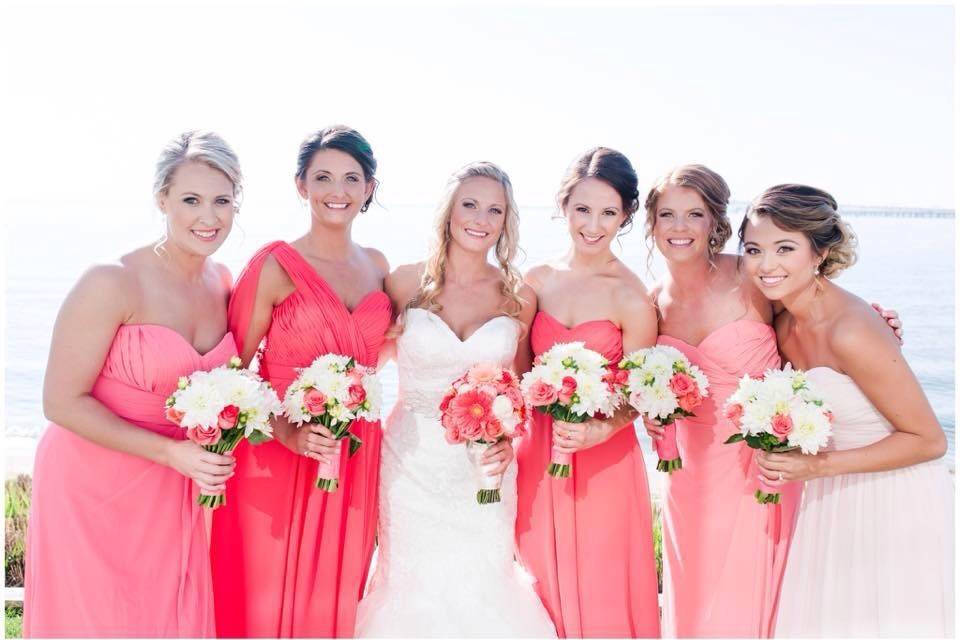 Bride and bridesmaids