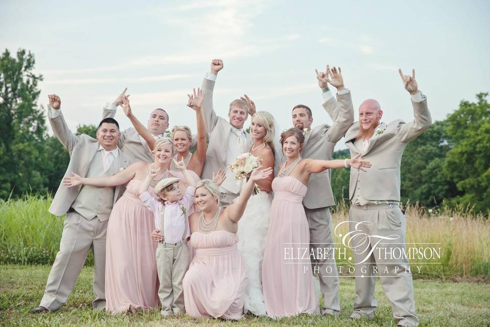 The couple and the wedding party