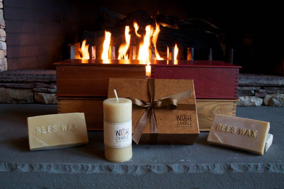The WISH Candle is a 100% pure beeswax pillar candle.