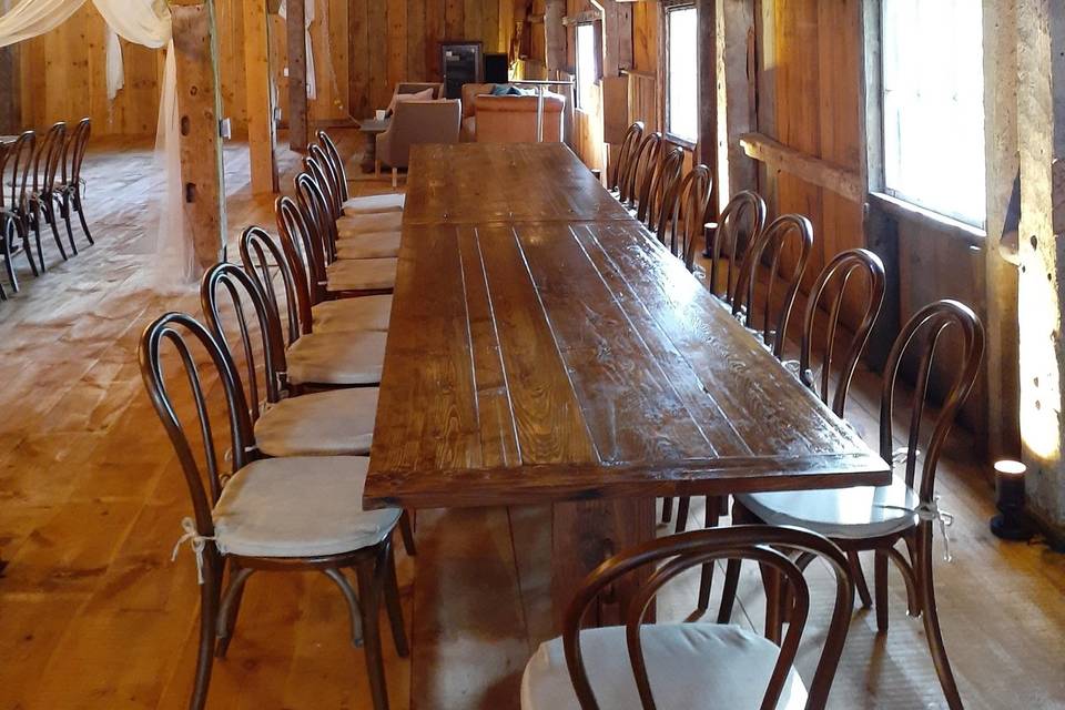 Front to back farm table