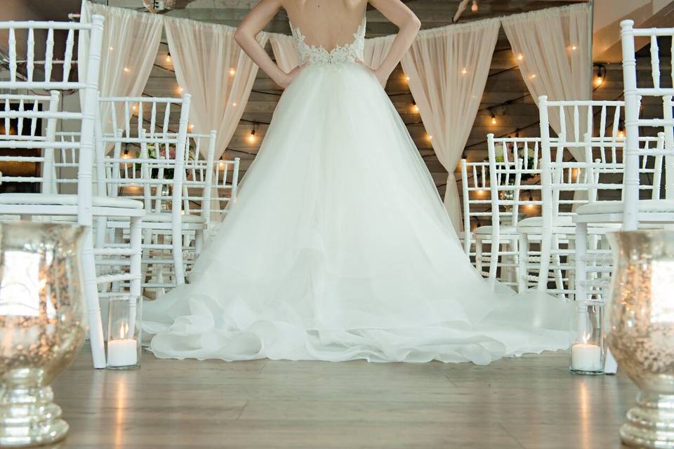 Bride in her wedding gown