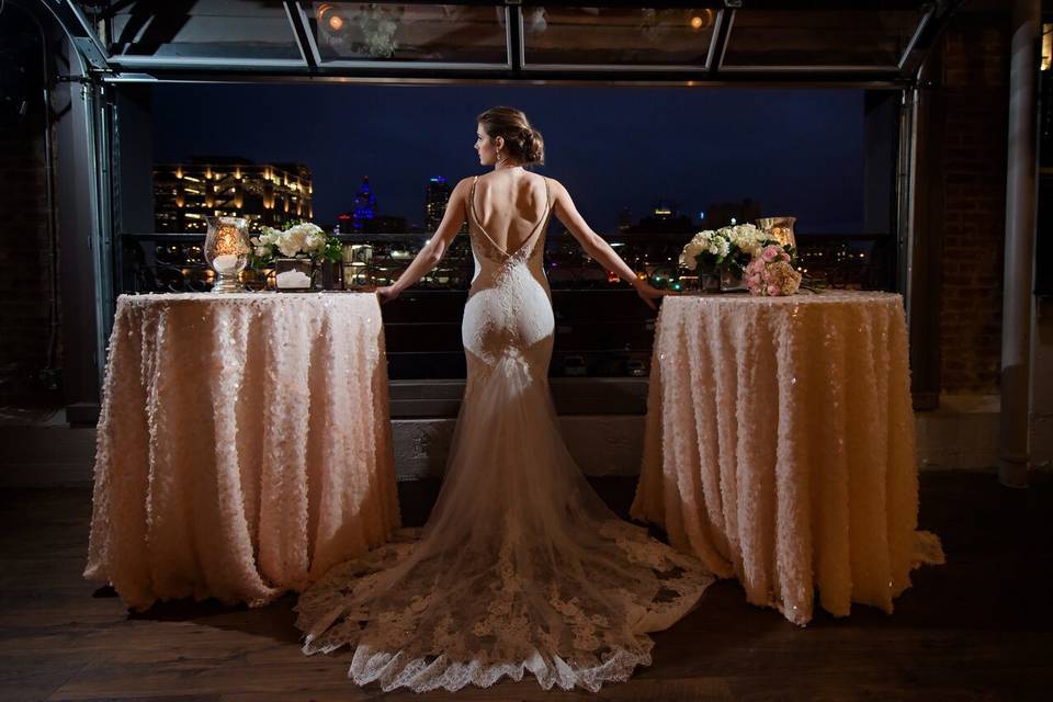 Bride in her wedding gown