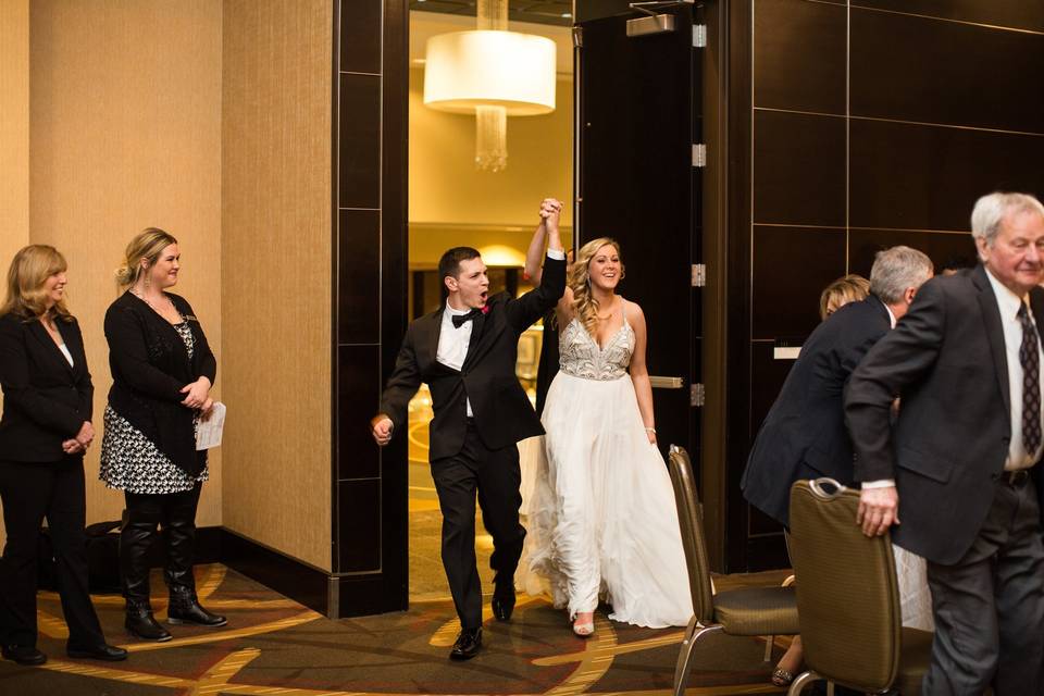 Newly-wed grand entrance