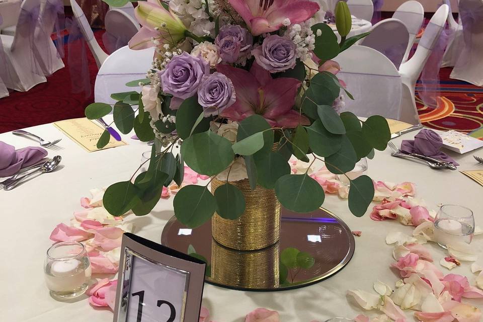 Pink and white petals