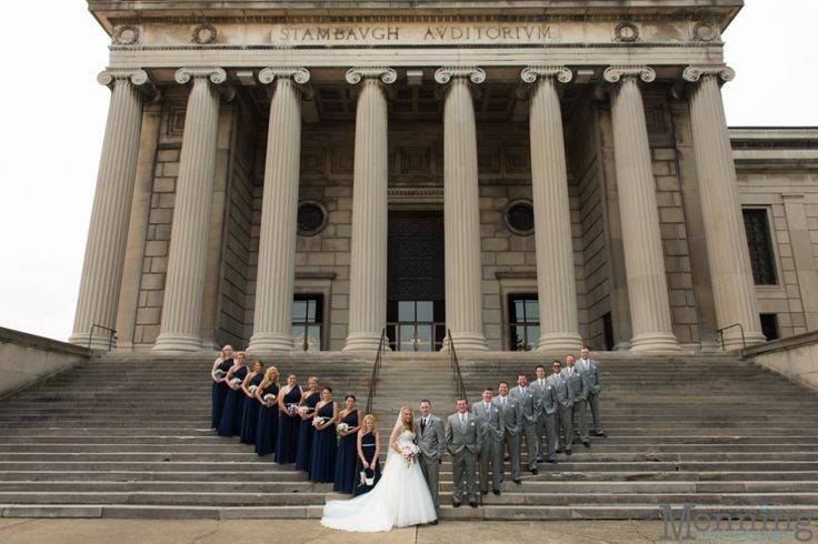 Couple along with Bridesmaids and groomsmen