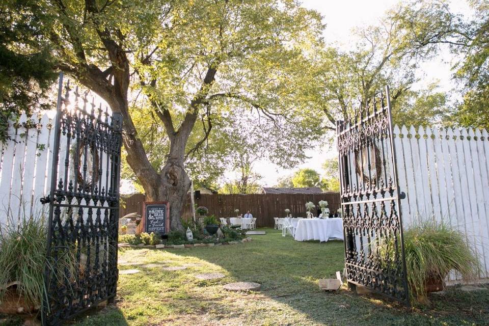 The gates to the reception