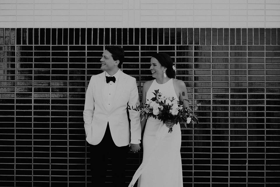 Black & white bride and groom