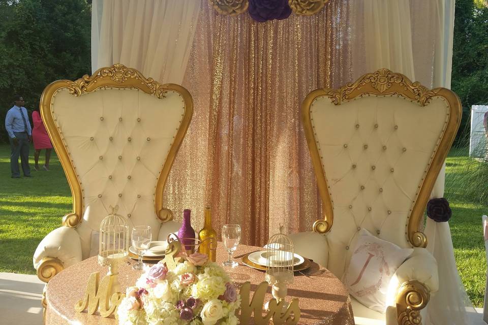Bride & Groom Seating