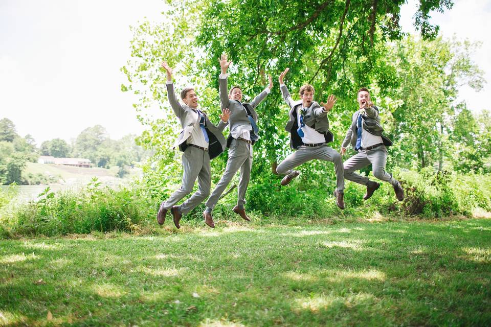 The groom with his groomsmen