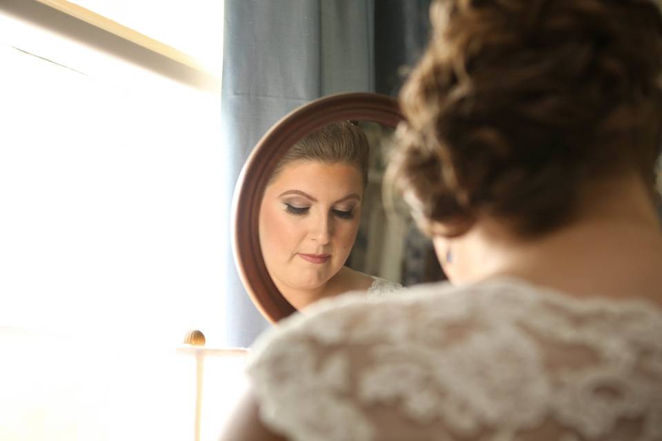 Bride's reflection