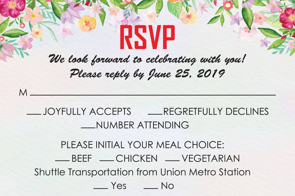 RSVP for Bridal Day