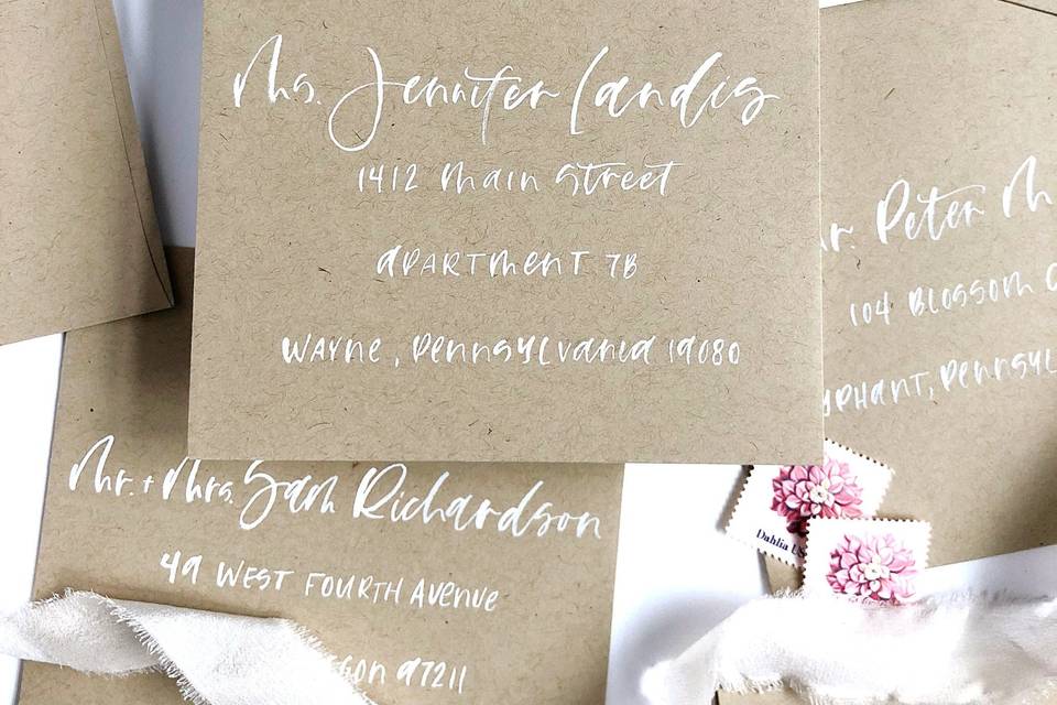 Brush Lettering Envelopes