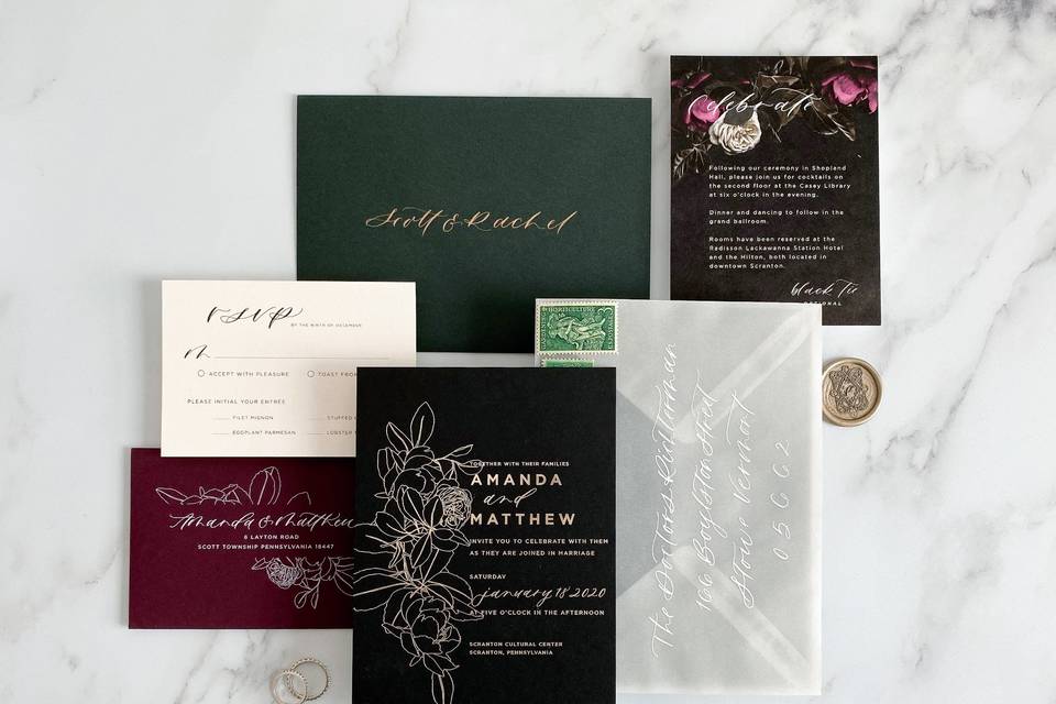 Custom Winter Invitation Suite