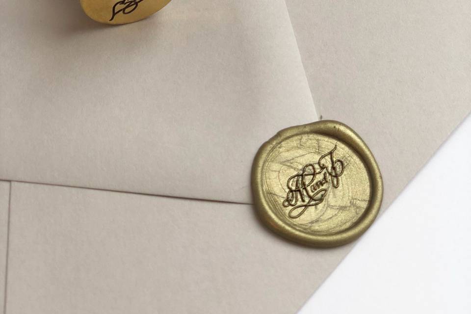 Custom monogram wax seal