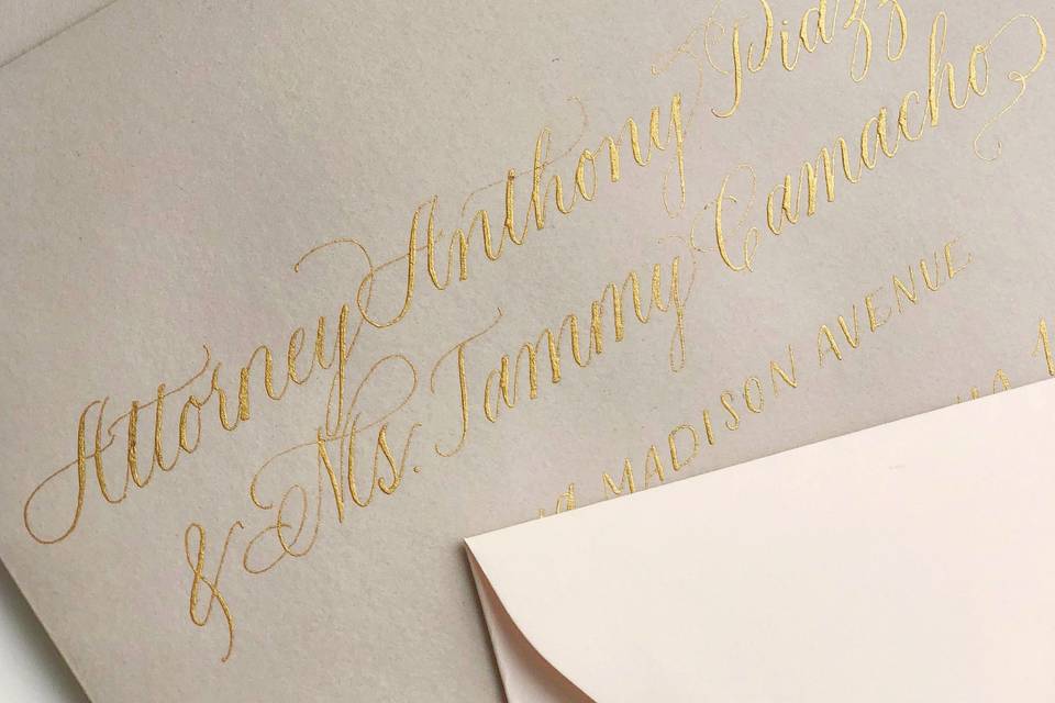 Gold envelope addressing