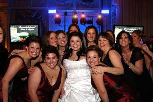 Bride and bridesmaid