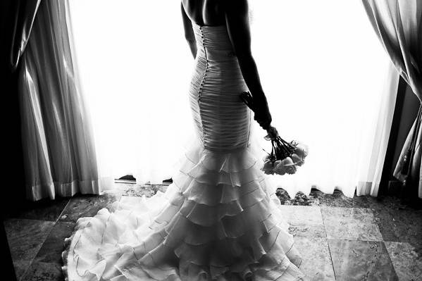 Bride's wedding dress