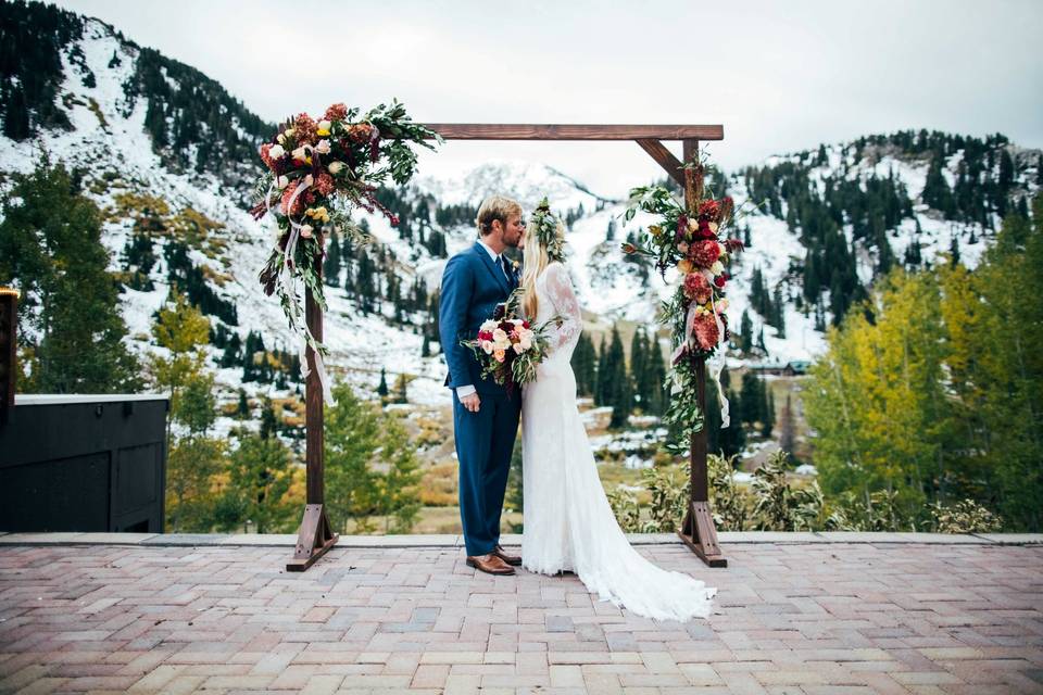 Fall Wedding with Snow