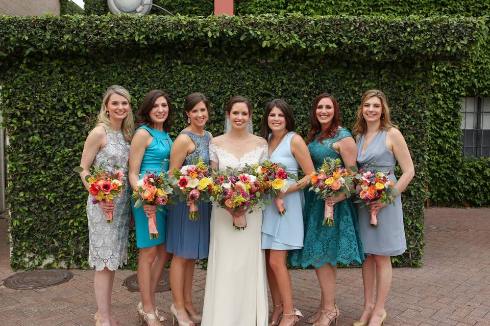 Bridal and bridesmaid bouquets