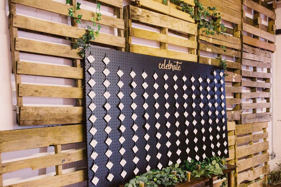 Escort cards peg board