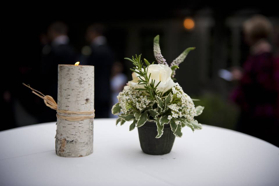 Candle and centerpiece