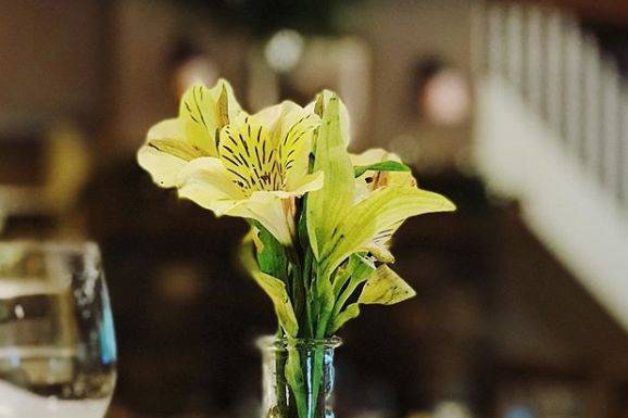 Yellow bell flower centerpiece