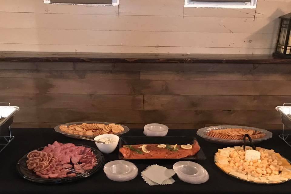 Buffet table setup