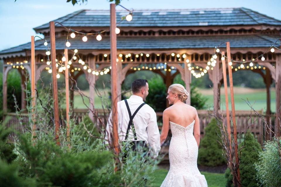 Under the gazebo